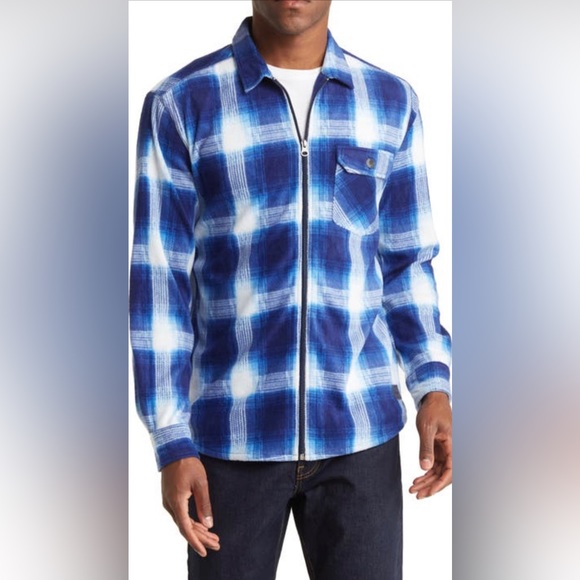 Vintage 1946 plaid polar fleece Zip shirt jacket - Picture 1 of 2
